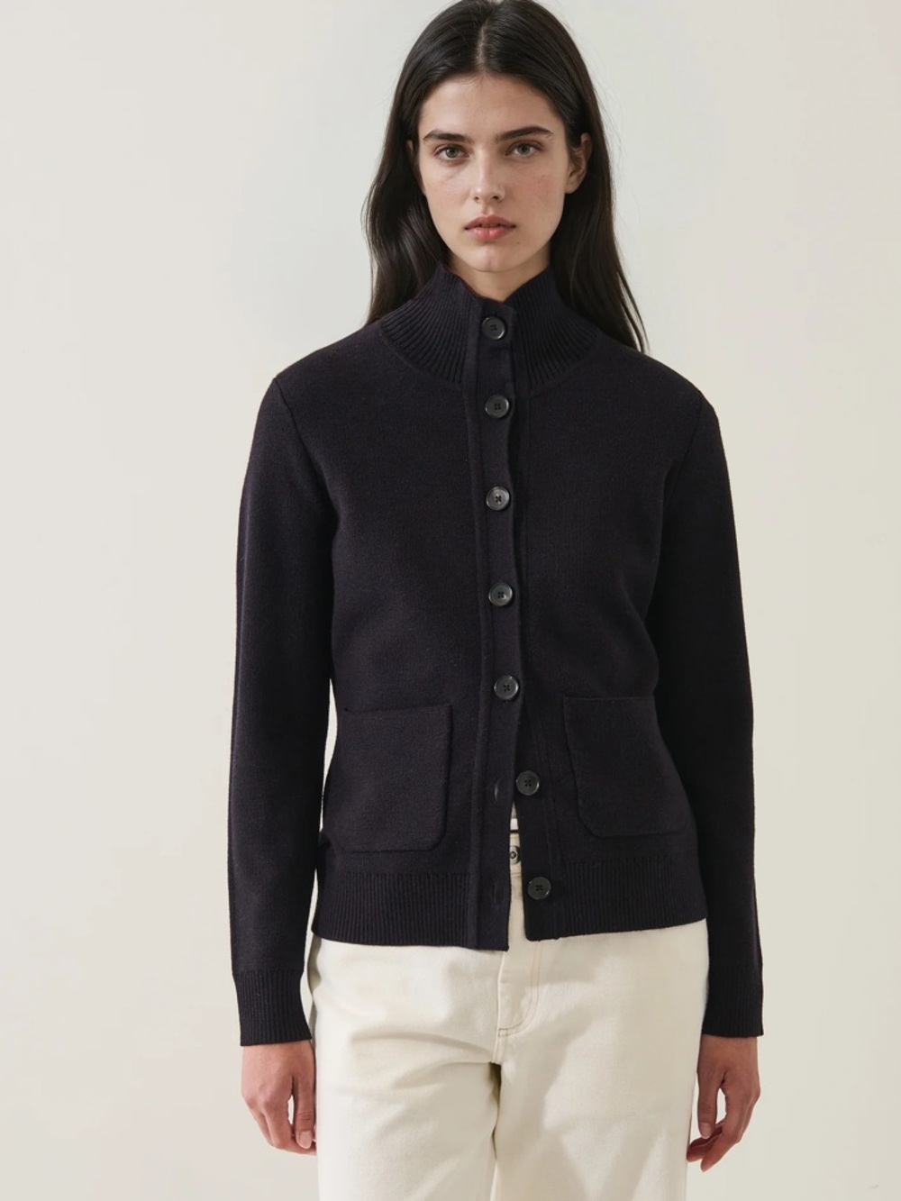 Patrick Assaraf Merino Wool Button-Front Milano Jacket Size Large Like New
